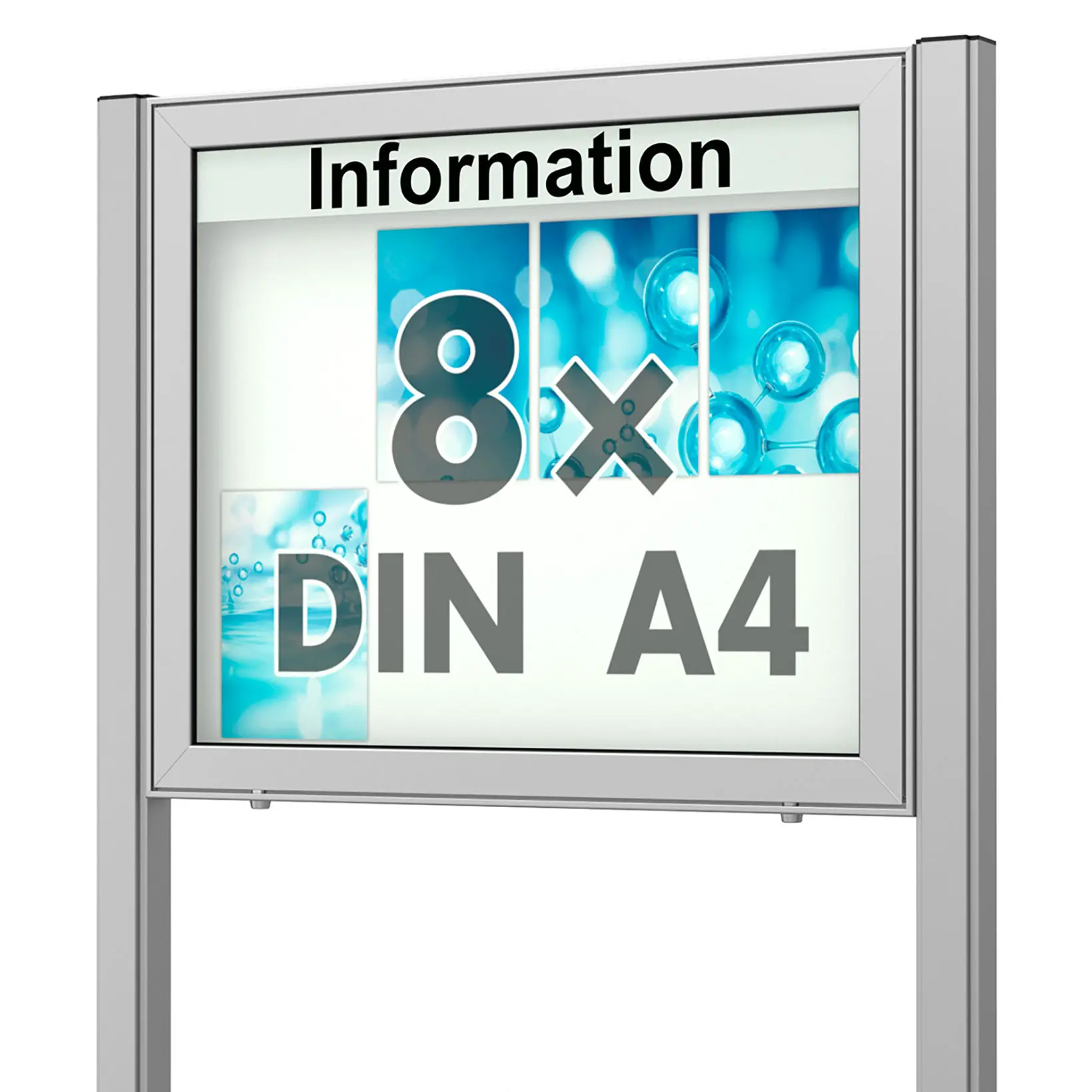 8 x DIN A4 Schaukasten Planus - mit Standbeinen