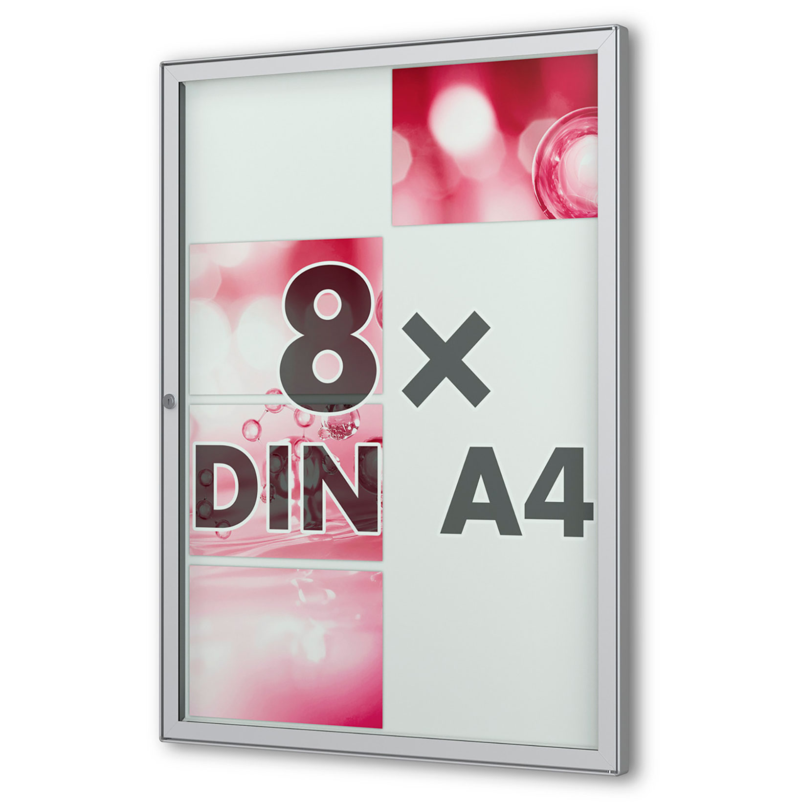 8 x DIN A4 Flachschaukasten Tesus - hoch - gerundet