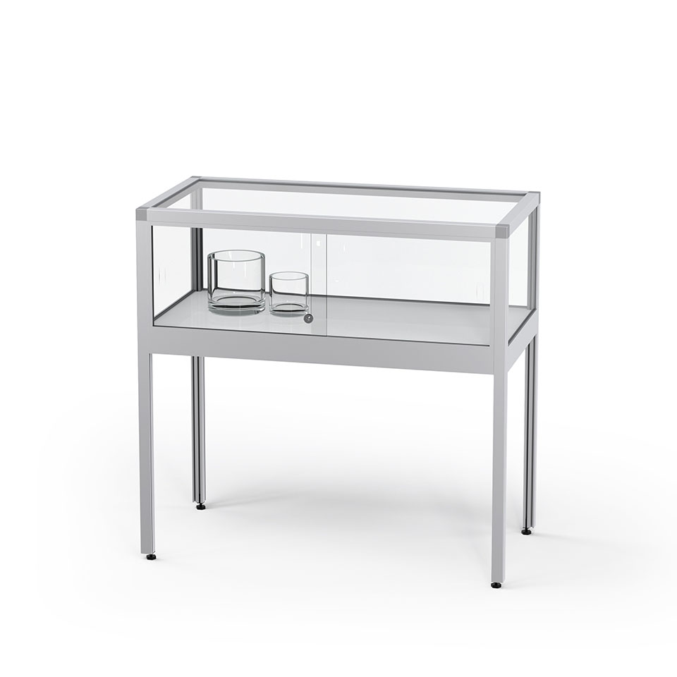 tischvitrinen aus glas und aluminium tischvitrine
